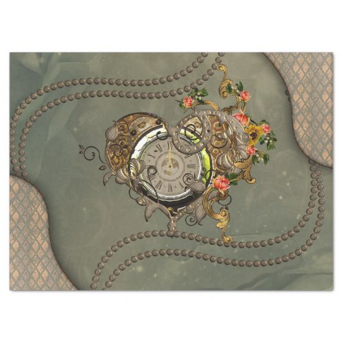 Wonderful steampunk clock tissue paper