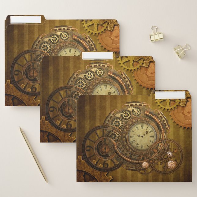 Wonderful steampunk design file folder (Set)