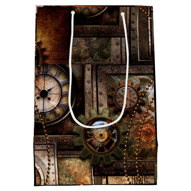 Wonderful steampunk design medium gift bag (Back)