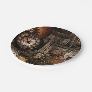Wonderful steampunk design paper plates