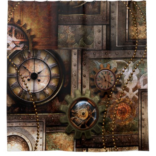 Wonderful steampunk design shower curtain