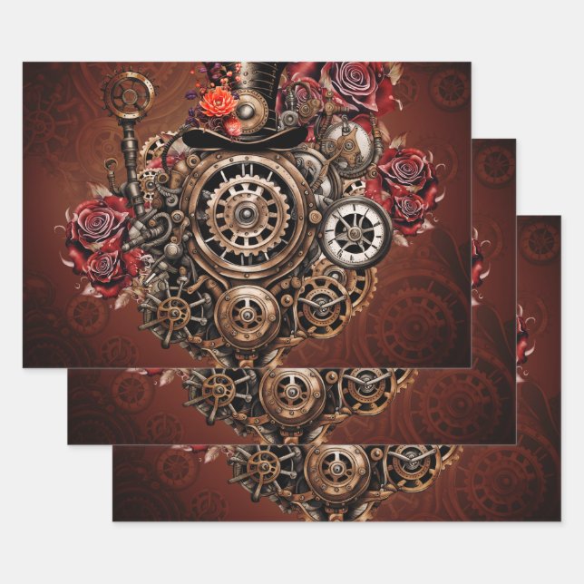 Wonderful Steampunk design Wrapping Paper Sheets (Set)