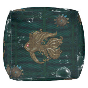 Wonderful steampunk fish. pouf