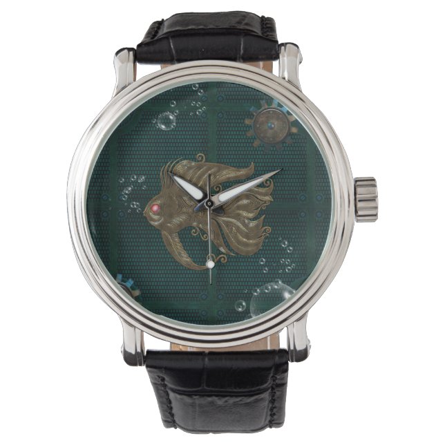 Wonderful steampunk fish. watch (Front)