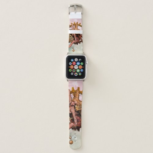 Wonderful steampunk girl golden design apple watch band