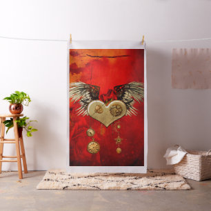 Wonderful steampunk heart fabric