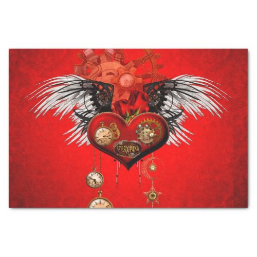 Wonderful steampunk heart tissue paper