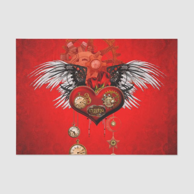 Wonderful steampunk heart tissue paper (Front)
