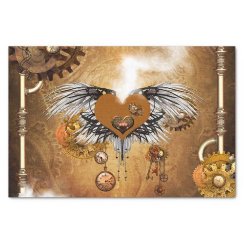 Wonderful steampunk heart tissue paper