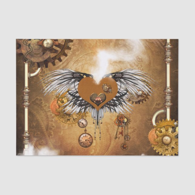 Wonderful steampunk heart tissue paper (Front)