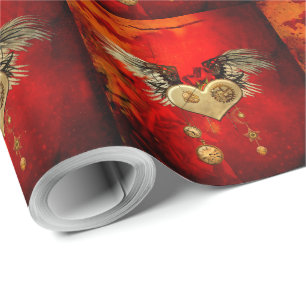 Wonderful steampunk heart wrapping paper