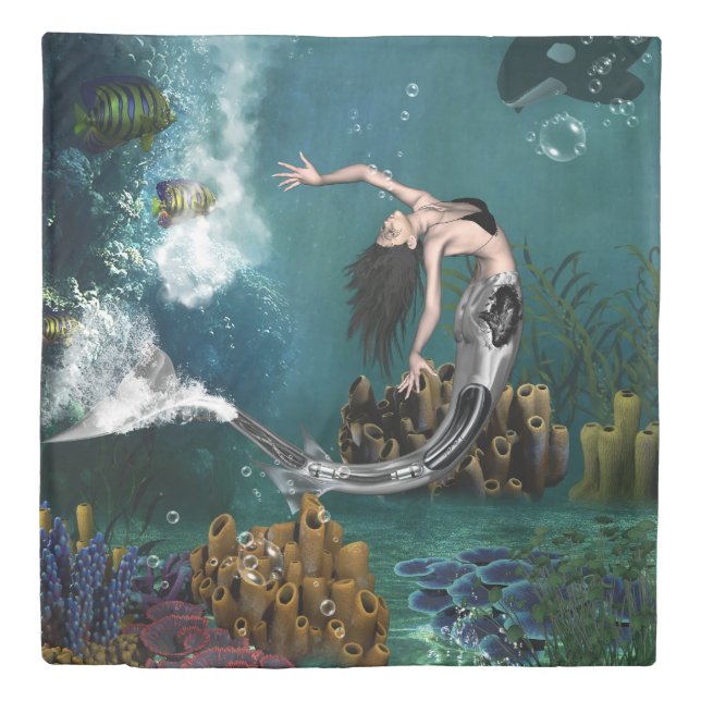 Wonderful steampunk mermaid duvet cover (Front)