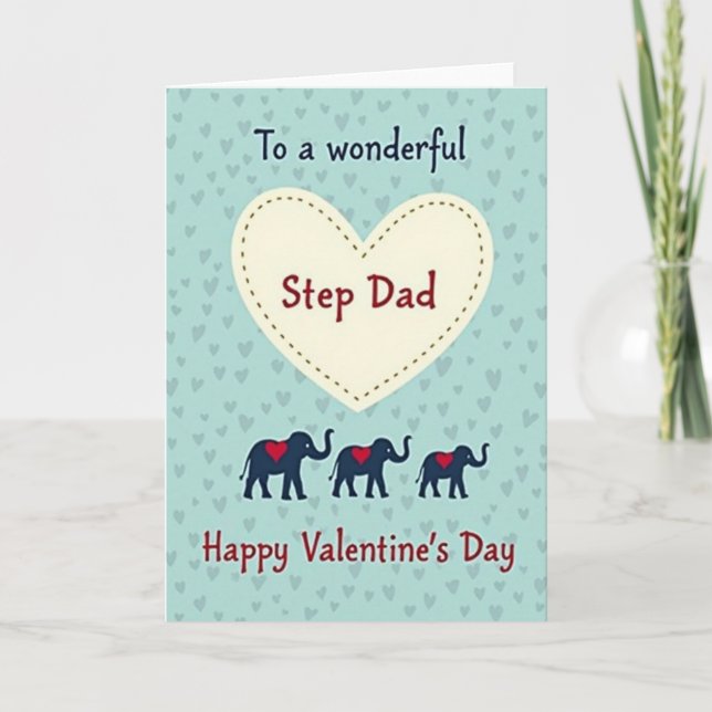Wonderful Step Dad Valentines Card (Front)