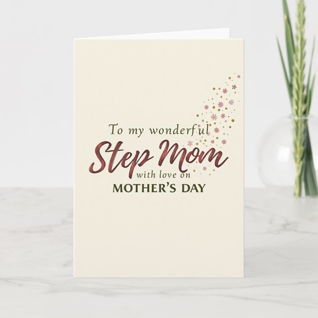Wonderful Step Mom Love Card (Front)