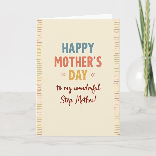 Wonderful Step Mothers Day Card (Front)