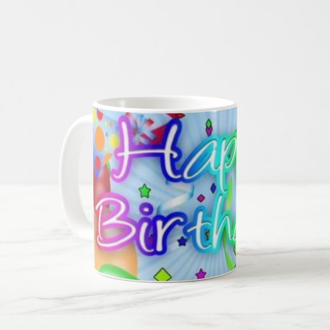 wonderful stylish Happy Birthday  Coffee Mug (Front Left)