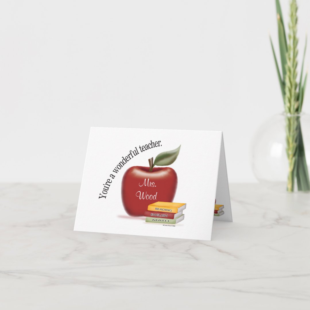 Wonderful Teacher Card | Zazzle