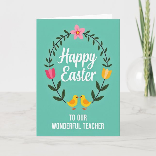 Wonderful Teacher Easter Card (Front)