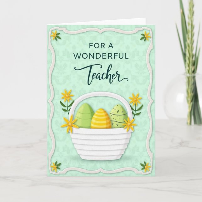 Wonderful Teacher Spring Card (Front)
