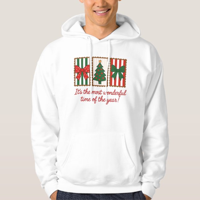 Wonderful time christmas postage hoodie (Front)