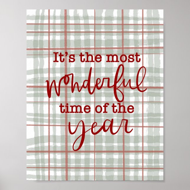 Wonderful Time Christmas Wall Art (Front)