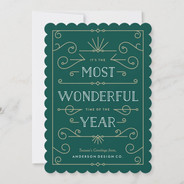 Wonderful Time Corporate Holiday Thank You Card (Front)