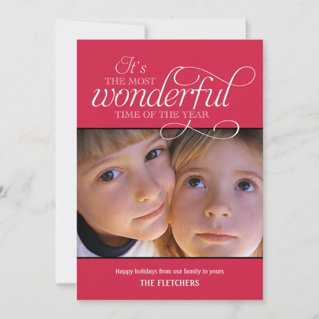 Wonderful Time Holiday Photo Cards (Front)