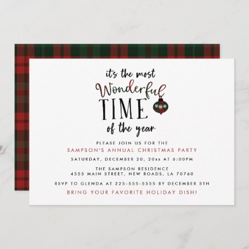 Wonderful Time of the Year Christmas Invitations