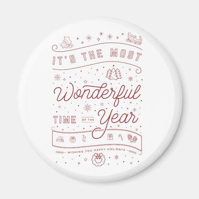 Wonderful Time of the Year Christmas Magnet (Front)