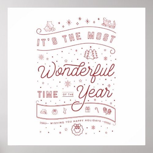 Wonderful Time of the Year Christmas Poster 24x24