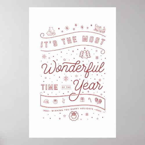 Wonderful Time of the Year Christmas Poster 24x36