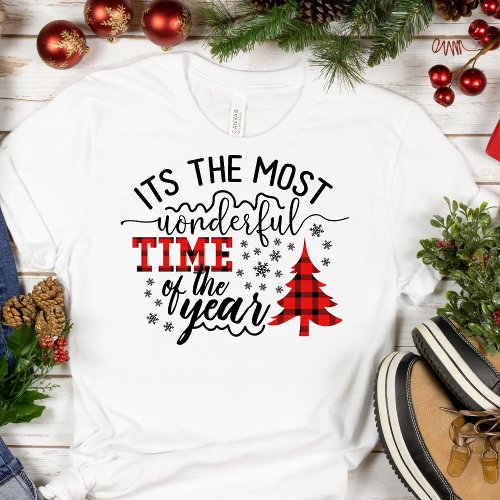 Wonderful Time of the Year Plaid Tree T_Shirt