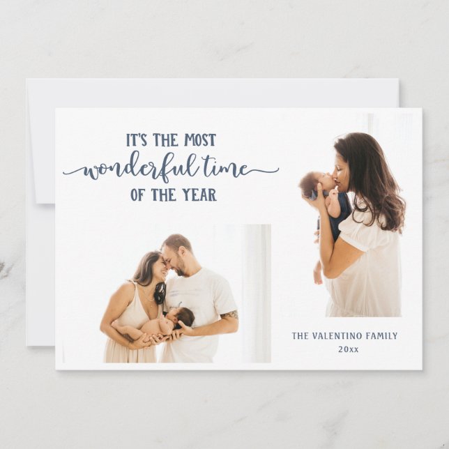 Wonderful Time Of Year 2 photo Holiday Card (Front)