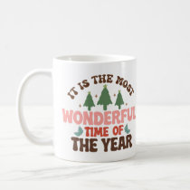 Wonderful Time Retro Groovy Christmas Holidays Coffee Mug
