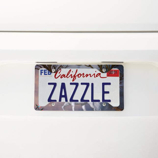 Wonderful unicorn license plate frame (On Car)