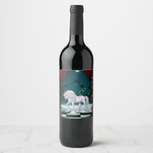Wonderful unicorn wine label