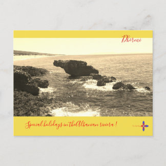 Wonderful view of Dhërmi beach in Albanian riviera Holiday Postcard