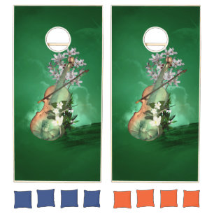 Wonderful violin with flowers cornhole set