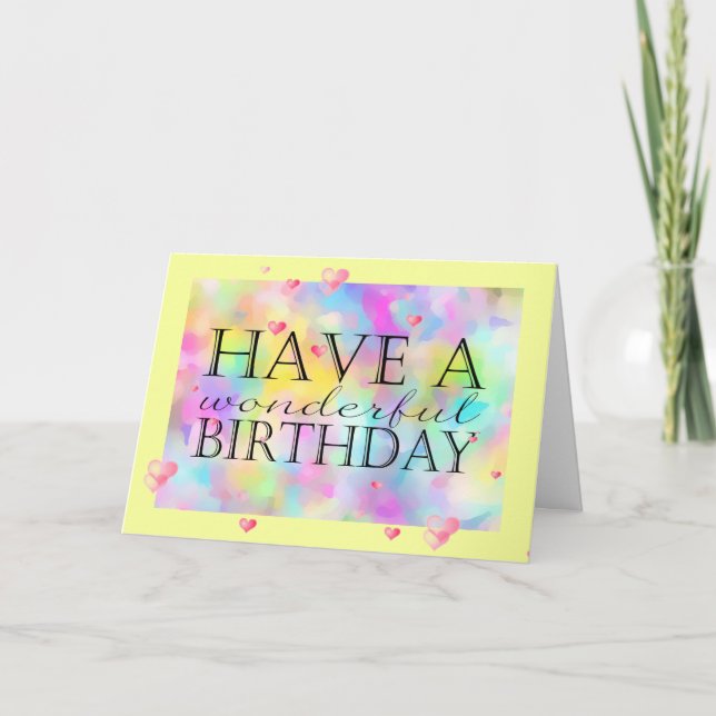 Wonderful Watercolor Birthday Wishes (Card) Card (Front)