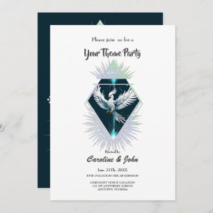 Wonderful white fantasy phoenix.  invitation