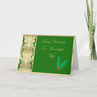 Wonderful wife merry Christmas Holiday Card