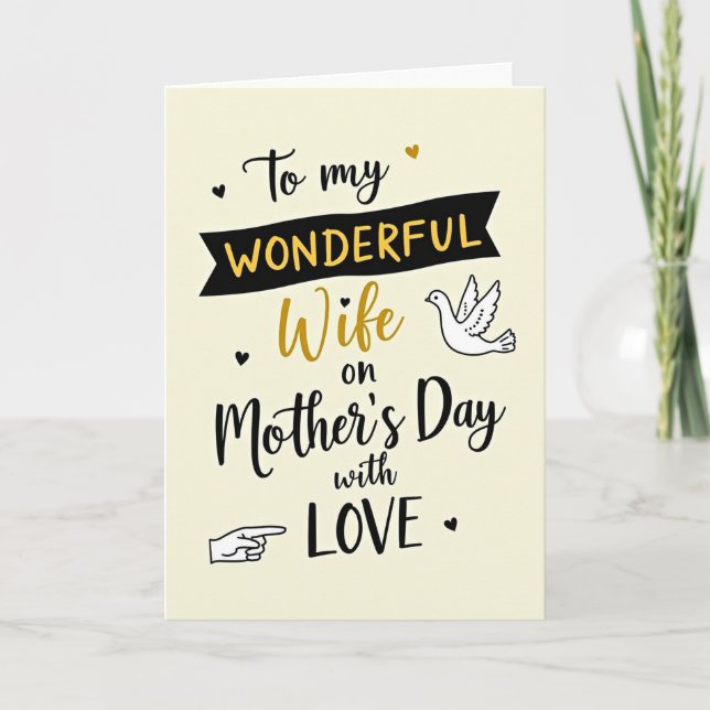 Wonderful Wife Mothers Day Card (Front)