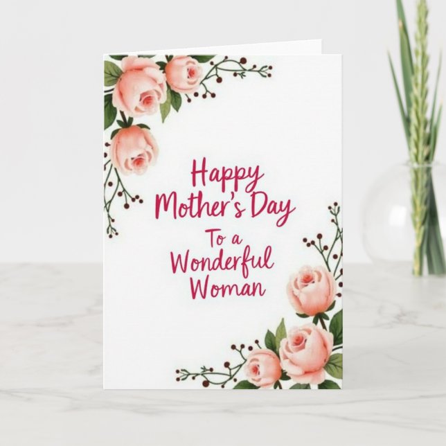 Wonderful Woman Floral Card (Front)