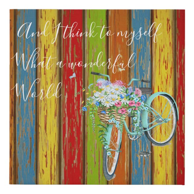 Wonderful world Faux Wrapped Canvas Print (Front)