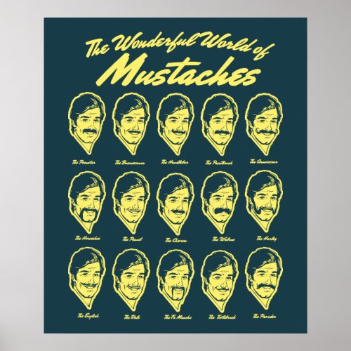 Wonderful World of Mustaches Poster