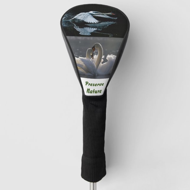 Wonderful world of Swans habitat Picture  Golf Head Cover (Front)