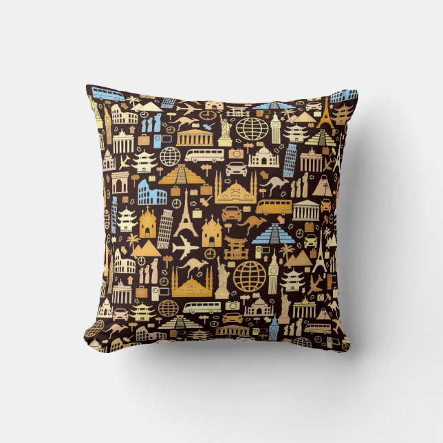 Wonderful World Throw Pillow (Front)