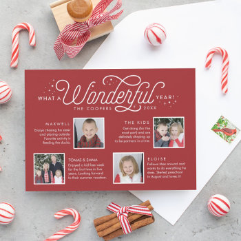 Wonderful Year In Review Family Newsletter Photo Holiday Card by BanterandCharm at Zazzle