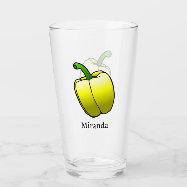 Wonderful Yellow Bell Pepper Glass (Front)