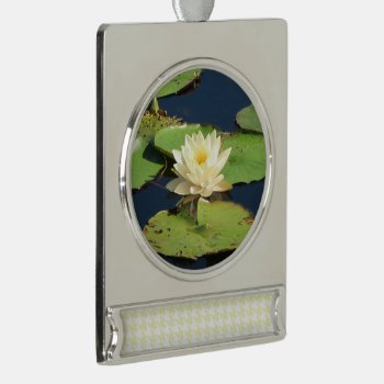 Wonderful Yellow Water Lily  Silver Plated Banner Ornament by MehrFarbeImLeben at Zazzle